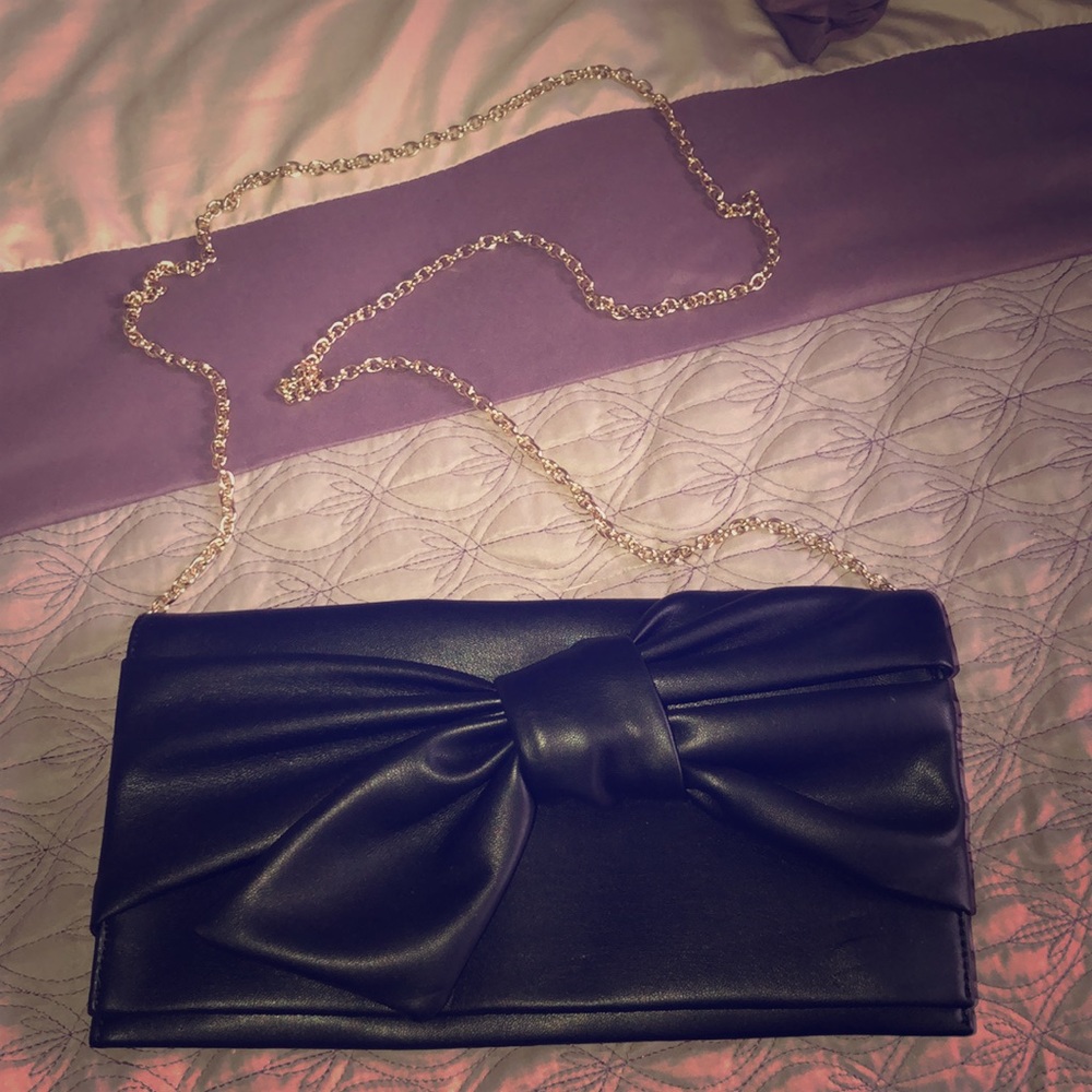NWOT, INC Black Faux Leather Clutch